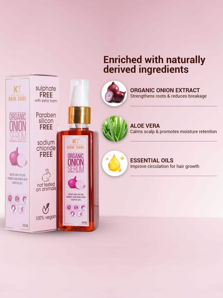 Organic Onion Hair Serum | Essential Oils for Hair Fall Control & Enhanced Hair Growth | Sulfate-Free, Paraben-Free | 100ml view 4
