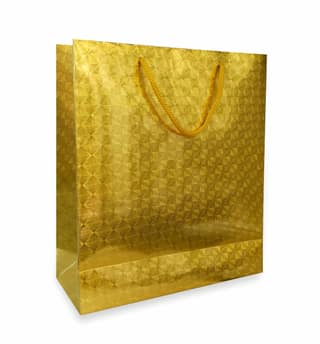 Golden Special Design Premium Paper Gift Bags, Ideal For Festive Gifts, Wedding Gifts & Gifting on Special Occasions (Size: 12.5 x 10.25 x 4 inch) - 12