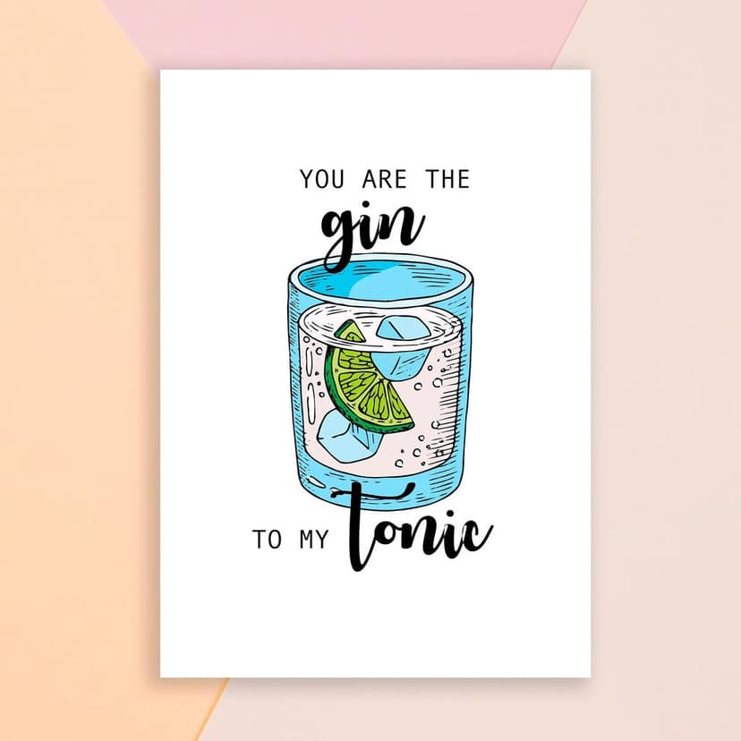 Rack Jack friendship's day funny greeting card - gin to my tonic view 3