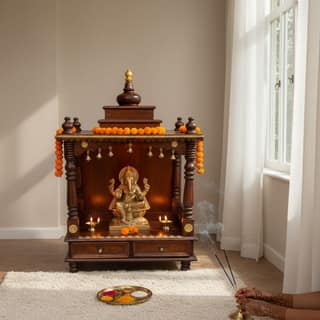Wooden Temple Wall Mandir | Religious Pooja Mandir