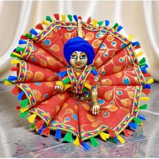 Vibrant Laddu Gopal Ji Dress with colourful Border Handcrafted Devotional Wear