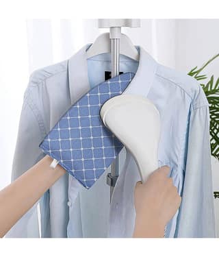 GEEO Garment Steamer Ironing Gloves, Waterproof Handheld Mini Ironing Board Pad, Heat Resistant Anti Steam Mitt with Finger Loop