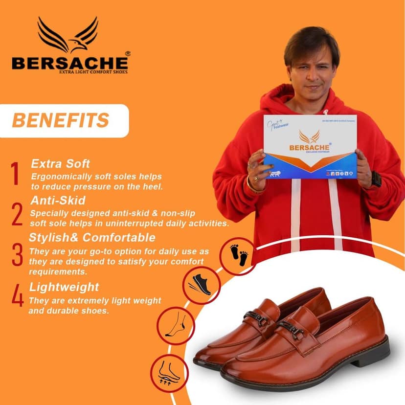 Bersache men Comfortable stylish trending formal shoe Derby For Men's view 2