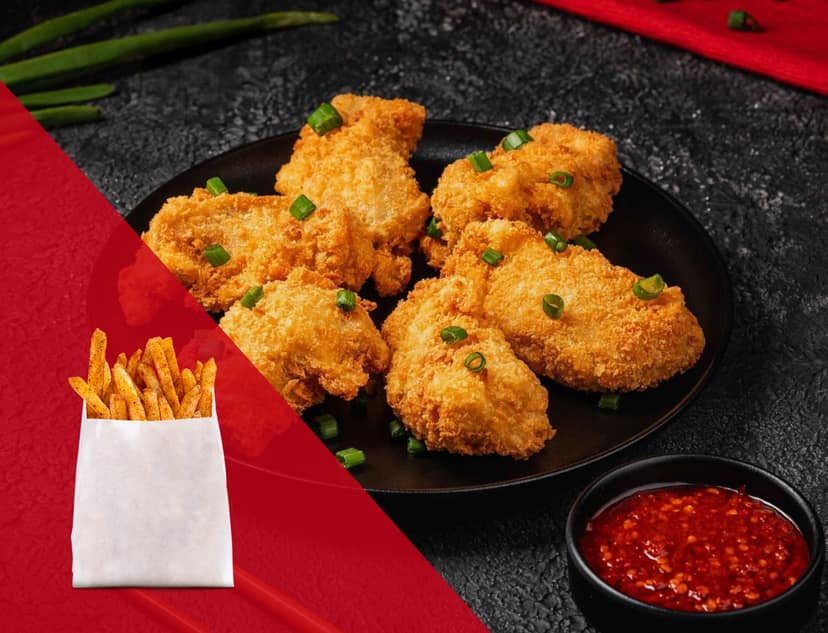 Choice of kurkure momos + french fries
