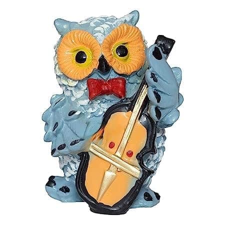 Set of 4 Musical Owl Showpiece Figurines for Home & Office Decor, Garden Statues Decoration Items for Good Luck and Gifting (Multicolor). view 2
