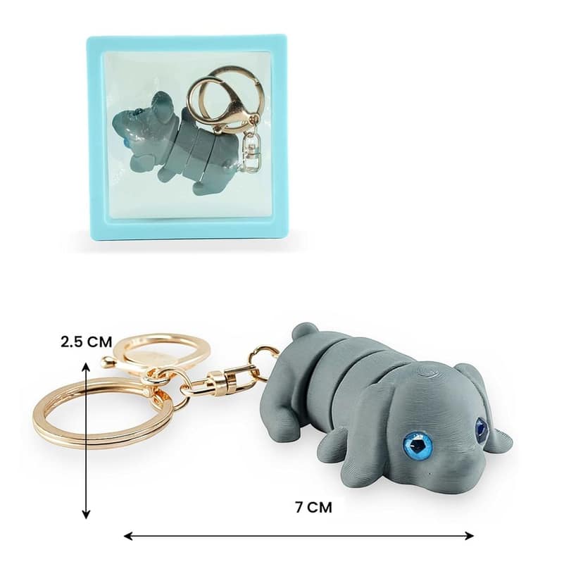 Vinglits Farm Buddies 3D Printed Keychains – Articulated Animal Toy, Pocket-Friendly Keyrings, Stress Relief Desk Toys for Kids & Adults (Blooney – The Dog, Medium) view 2