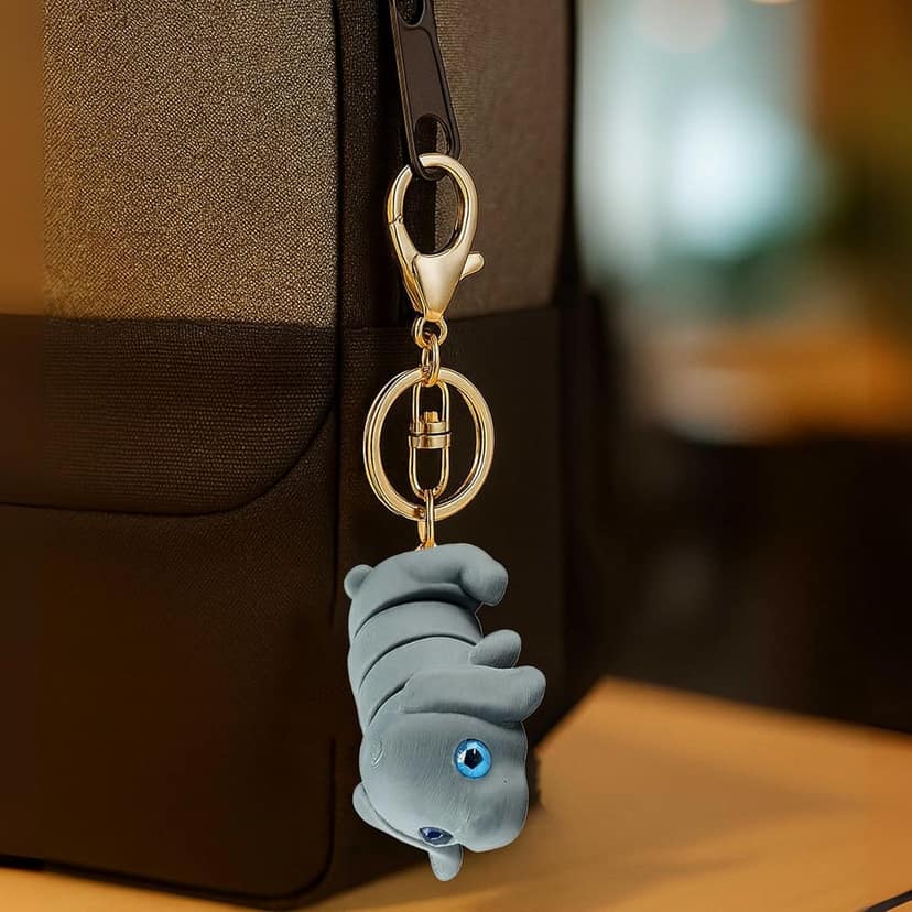 Vinglits Farm Buddies 3D Printed Keychains – Articulated Animal Toy, Pocket-Friendly Keyrings, Stress Relief Desk Toys for Kids & Adults (Blooney – The Dog, Medium) view 5
