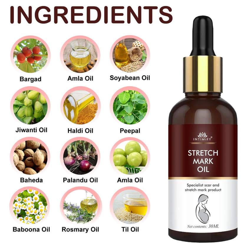 Intimify stretch mark oil, stretch mark cream, stretch marks remover, Shaping & Firming Oil, 30 mL view 3