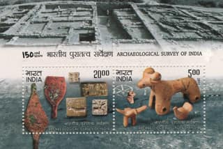Shobhaphila's 2011 Archaeological Survey of India Anniversary Indian Miniature Sheet Stamp ( 20th Dec 2011)