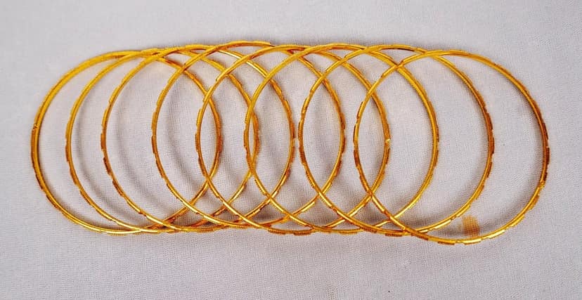Gold Plated Metal Bangles Set of 6