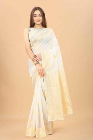 Women's Pure Cotton Saree with Unstiched Blouse Piece