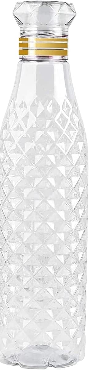Water Bottles with Diamond Pattern, 1 Litre, Set of 6, Fridge Water Bottle 1000ml, Leak Proof & BPA Free & Airtight Lid | Ideal for Office, Sports, School, Travelling, Gym, Yoga view 6