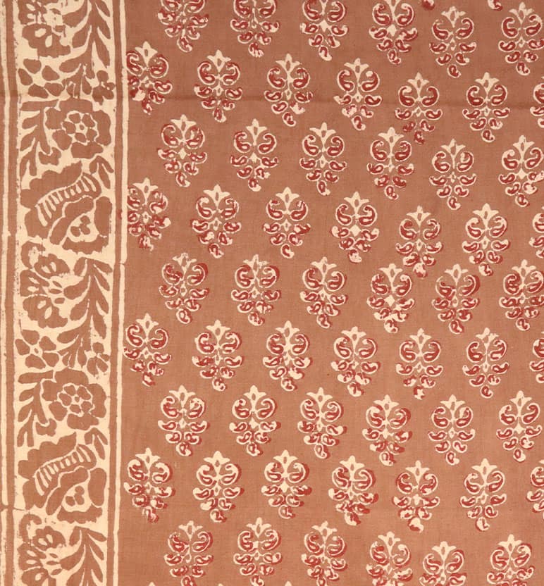 Handcrafted Dabu Print Cotton Dress Material – 3 Piece Set view 3