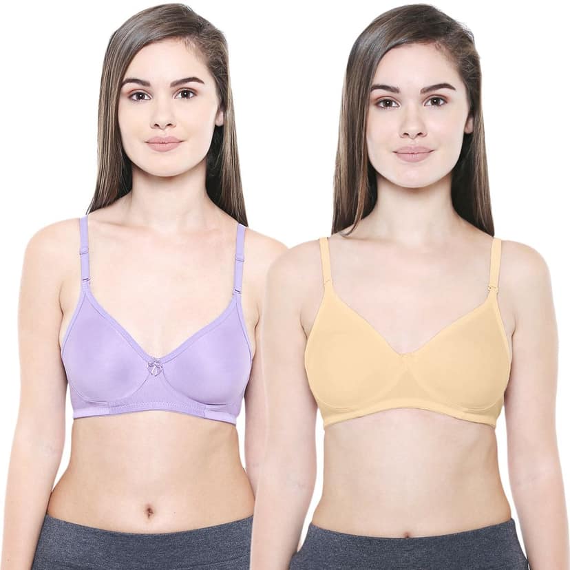 Bodycare Women Cotton Full Coverage Non Padded Regular Bra Pack - 2 E5554PUS