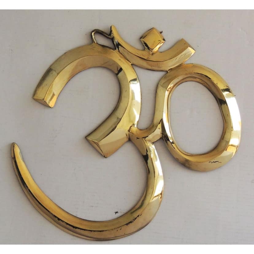 Brass Showpiece Wall Hanging Om, Height : 10.2 Inch (FMAS657 E) view 2