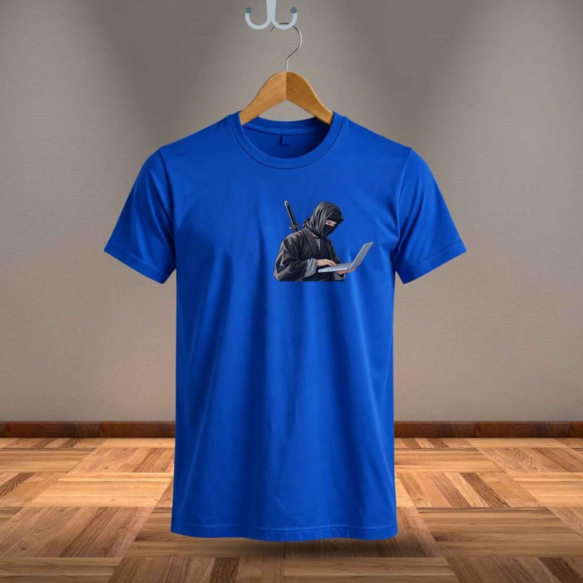 Trishoolin Cyber Ninja Anime Theme T-Shirt | Design 40022MB | Cotton Regular Fit | Crew Neck / Round Neck Half Sleeve | Pack of 1