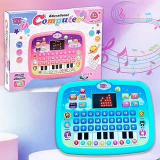 Educational Learning Tablet for Toddler|Kids Laptop Tablet Computer Plus Piano|Led Screen Teach Alphabet Numbers Word Music Math|,Multicolor