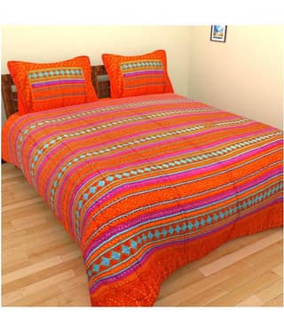 Uniqchoice Cotton King Bedsheet ( Orange )