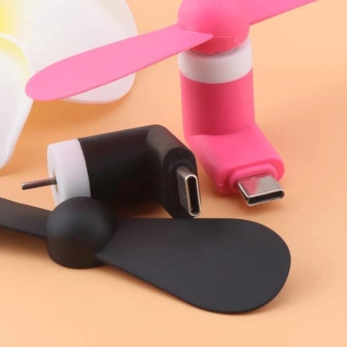 Mini Type-C Fan Combo Pack of 2 Pcs. High Speed Type C Fan for All Type C Android Mobiles Smartphones & Type c Devices, Multi-colour (Pack of 2) view 4