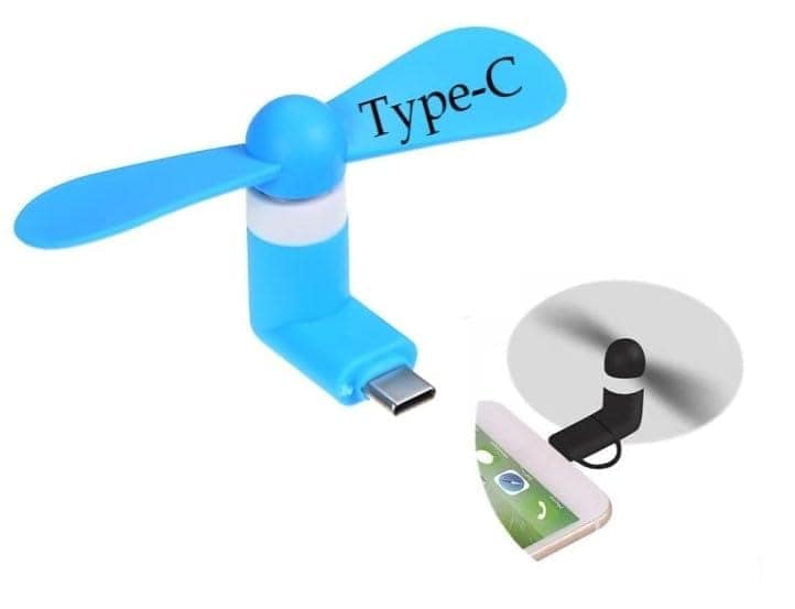 Mini Type-C Fan Combo Pack of 2 Pcs. High Speed Type C Fan for All Type C Android Mobiles Smartphones & Type c Devices, Multi-colour (Pack of 2) view 5