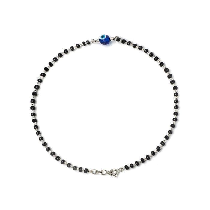 Silver Holy Evil Eye Black Beads Anklets view 6