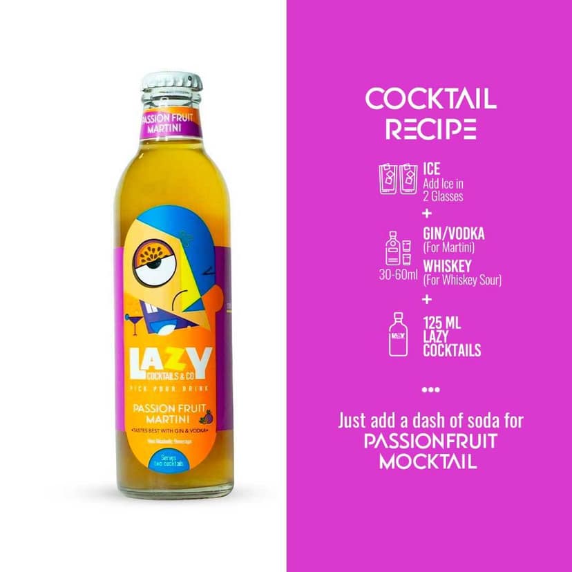 Lazy Cocktails Passionfruit Martini Pack of 6 (250ml each) view 2
