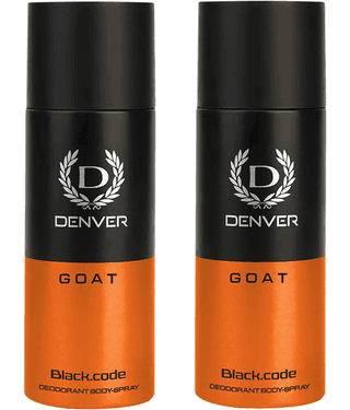 Denver Black Code Goat Long Lasting Deodorant Spray For Men 150 ml Each (Pack of 2)