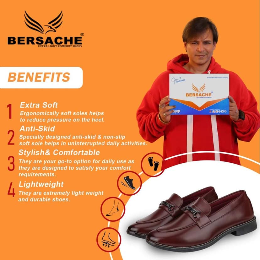 Bersache men Comfortable stylish trending formal shoe Derby For Men's view 2