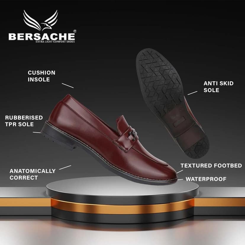 Bersache men Comfortable stylish trending formal shoe Derby For Men's view 5