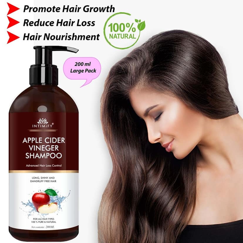 Intimify Apple Cider Hair Shampoo, hair shampoo, anti dandruff shampoo, anti hairfall shampoo, hair loss shampoo view 6
