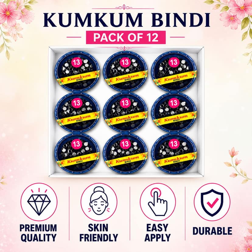 Premium Black Round Bindi for Women & Kids view 3