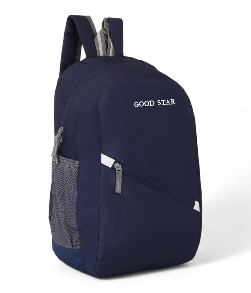 GOOD STAR Navy Blue 30L Daypack | Lightweight, Multipurpose Backpack with Front Zipper Pocket for Travel, Hiking, School & Daily Use - Blue, School Bag for Kids view 2