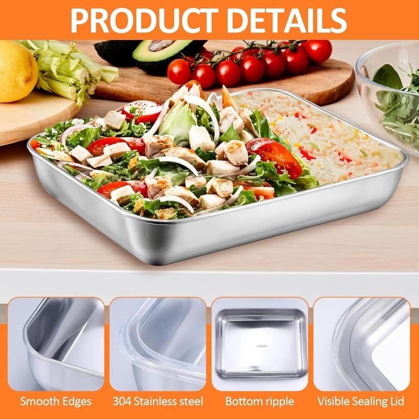 Wholesale Item - SS FOOD TRAY WITH LID - MOQ 37 Pieces view 3