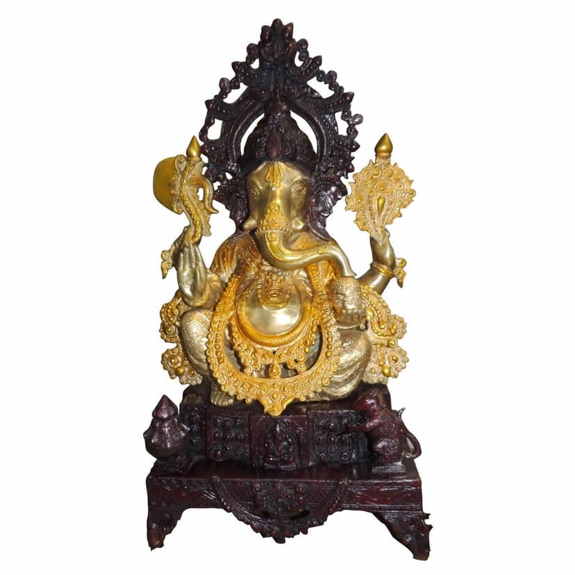 Brass Showpiece Ganesh Ji Statue (BSMAS1219 A) view 2