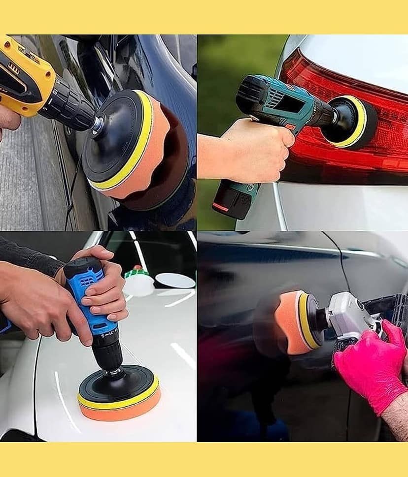 CAR Polishing Pads Sponge and Woolen Polishing Waxing Buffing Pads Kits,Car Foam Drill 3-Inch Buffing Pad,11 PCS Polishing Pads Kit,Car Polishing,Waxing view 2