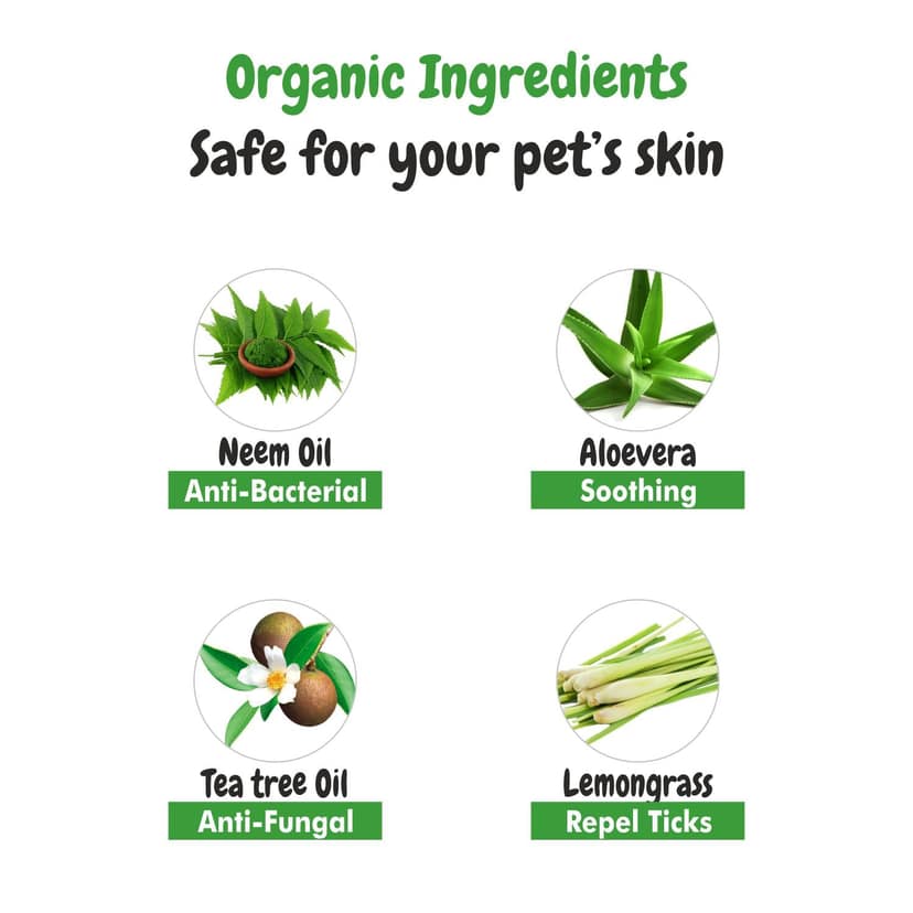 Bscly Neem Cleanse Dog Shampoo- Ticks & Fleas Prevention - Enriched with Neem, Aloe and Tea Tree Oil - Moisturizes & Heals Skin - Suitable for Pomeranians to Golden Retrievers, 1000 ml view 2