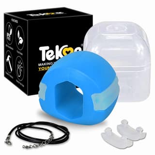 tekme Jawline Exerciser Tool Men, Jaw Exerciser for Men & Women, Helps to Reduce Stress and Cravings, Slim and Tone Your Face (Blue-30lbs-Beginner) tekme Jawline Exerciser Tool Men, Jaw Exerciser for Men & Women, Helps to Reduce Stress and Cravings, Slim