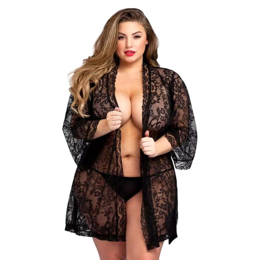 Babydoll night dress Robe with Panty , belt view 5