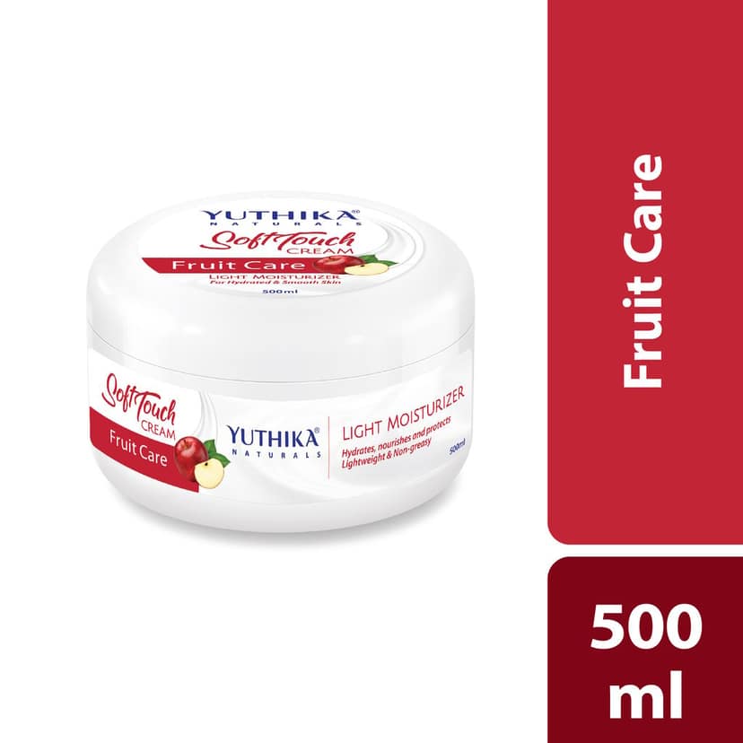 Yuthika Fruit Care Light Moisturizer Cream for All Skin Types 500ml, Non Sticky, Instant Hydration, Deep Nourishment view 2