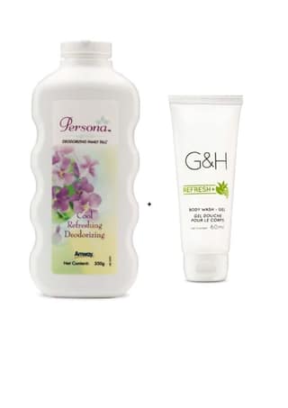 Amway Persona Talc powder 350 & G&H Body wash Gel 60 ml combo