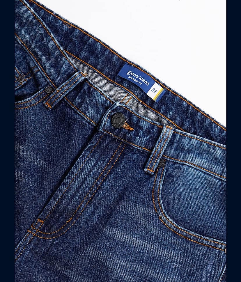 Bene Kleed Straight Washed Men's Jeans - Blue ( Pack of 1 ) view 6