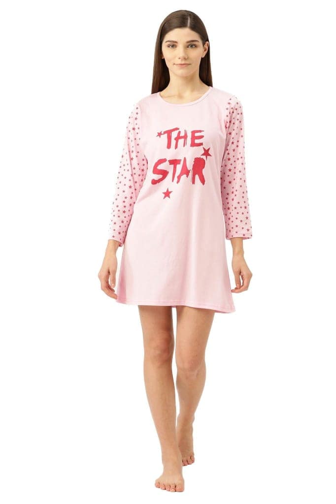 Klamotten Women's Printed Full Sleeves Sleepshirt DB13Rb view 3