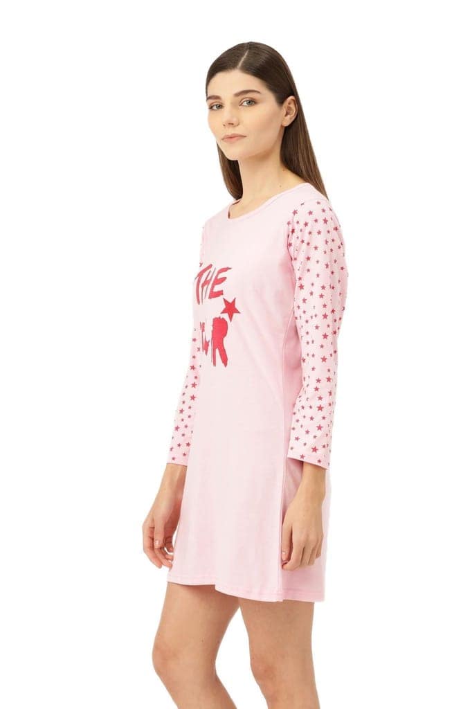 Klamotten Women's Printed Full Sleeves Sleepshirt DB13Rb view 5