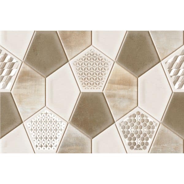 Orientbell Wall Tiles OHM Pentahedron Rustic Taupe HL 6 Pcs