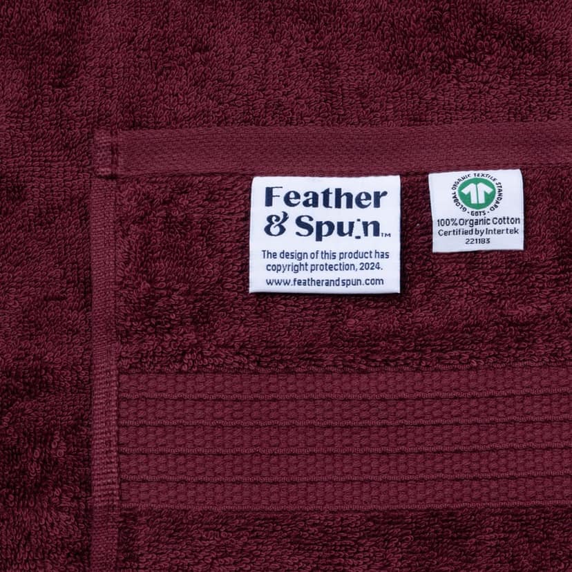 Feather & Spun Organic Cotton Hand Towel (Pack of 2) | Lavender Fragrance | GOTS Certified | Anti Microbial | Fade Resistant | Double Needle Stitch | 550 GSM | 76 cms x 45 cms view 3
