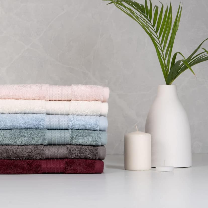 Feather & Spun Organic Cotton Hand Towel (Pack of 2) | Lavender Fragrance | GOTS Certified | Anti Microbial | Fade Resistant | Double Needle Stitch | 550 GSM | 76 cms x 45 cms view 6