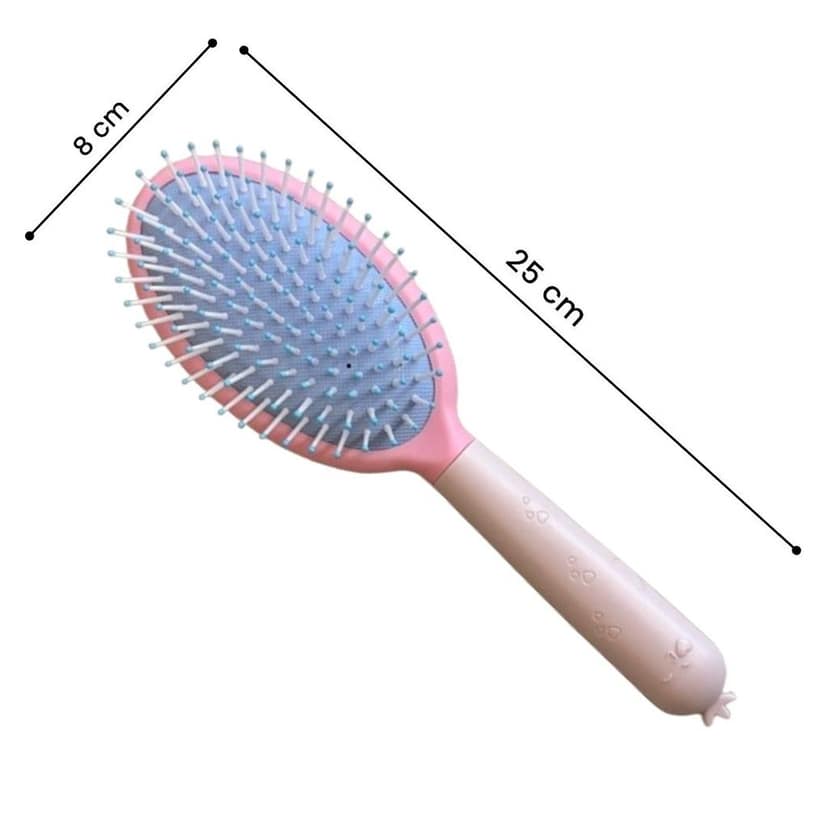 Hair Brush With Strong & Flexible Nylon Bristles having Anti-static Ball Tips, For Grooming, Straightening in Bule Colour view 4