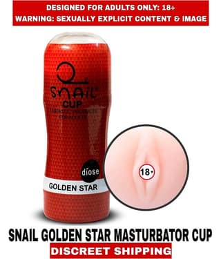 New Snail Golden Star Real Vagina Masturbator Silicon Male Sexy Masturbator Fleshtight Cup For Men