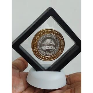 250 Rupya (Save Indian Dog) Bimetallic Medallion With Box And Stand - Gift Item view 2