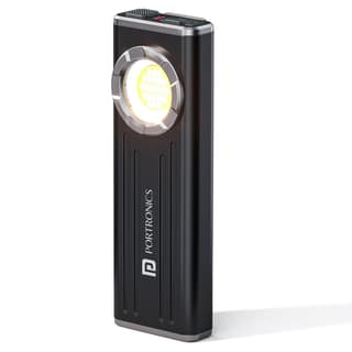 Portronics Eco Glow Bolt Rechargeable Magnetic Flashlight with Pocket Clip - Black